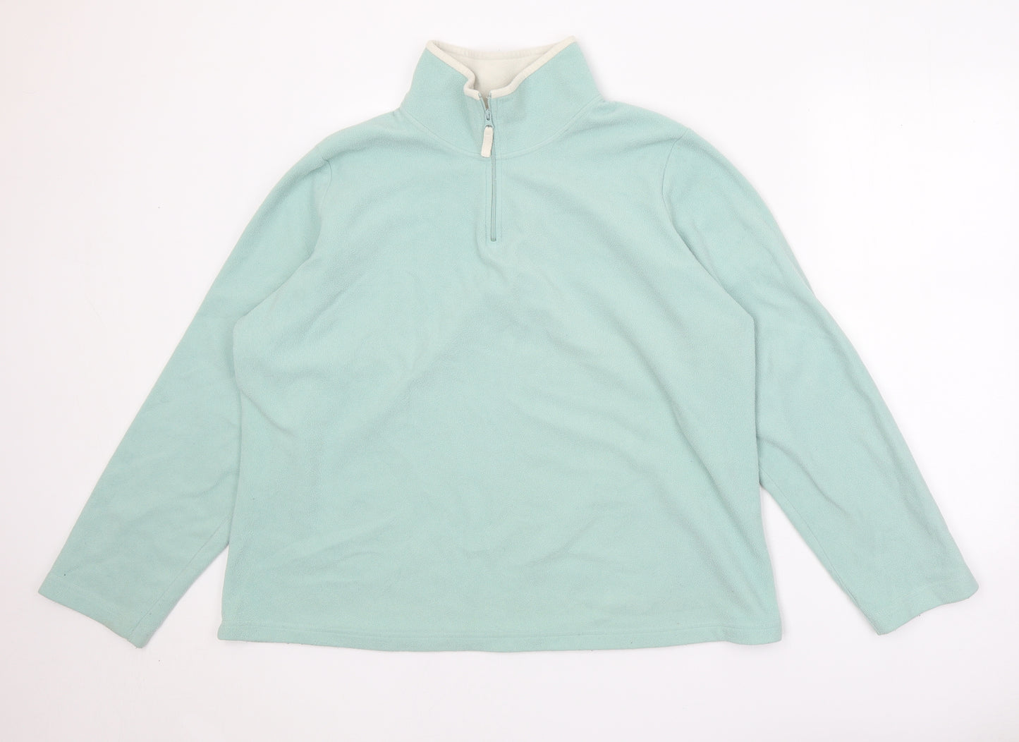 Preworn Womens Green Polyester Pullover Sweatshirt Size 20 Zip