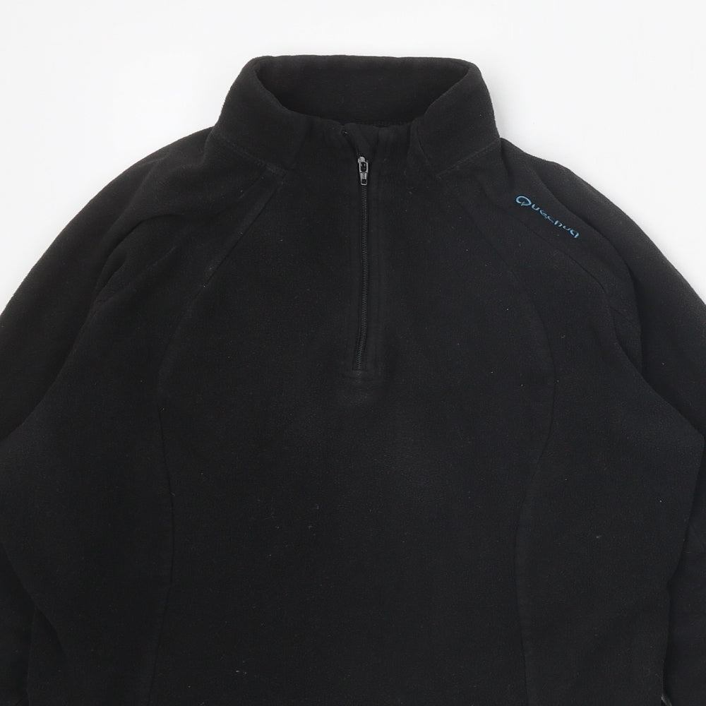 Quechua Womens Black Polyester Pullover Sweatshirt Size L Zip