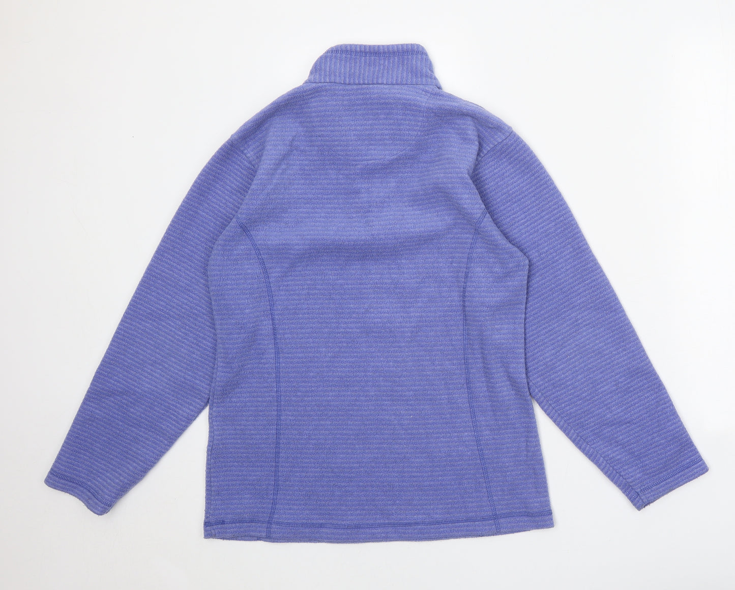 Regatta Womens Blue Striped Polyester Pullover Sweatshirt Size 10 Zip