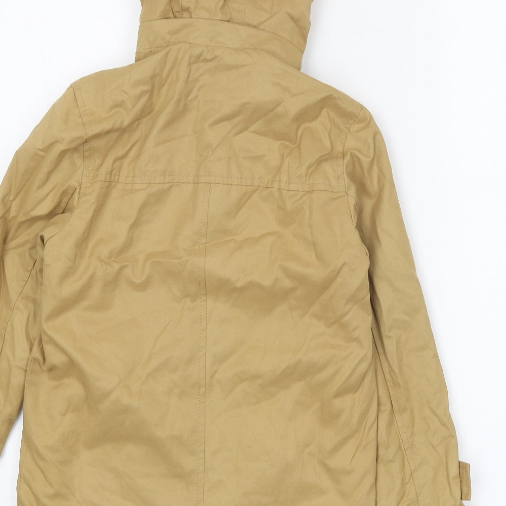 Zara Girls Beige Pea Coat Coat Size 7 Years Button