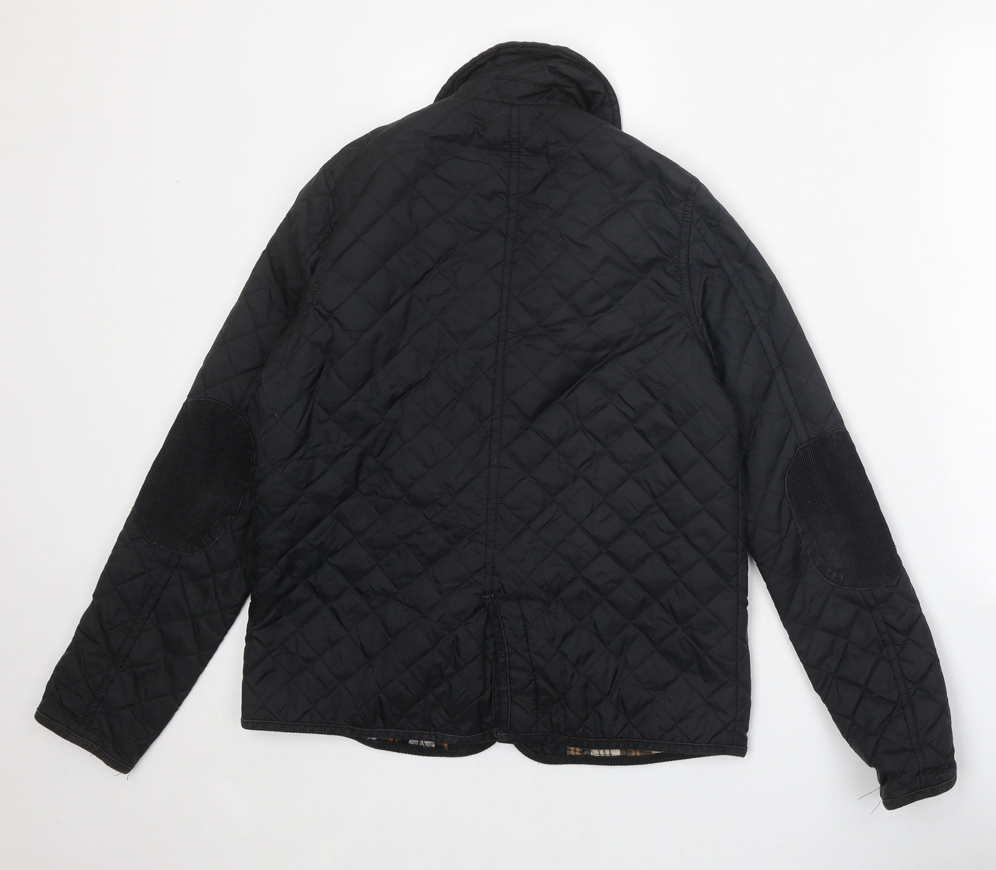 Izabel Womens Black Quilted Jacket Size M Snap