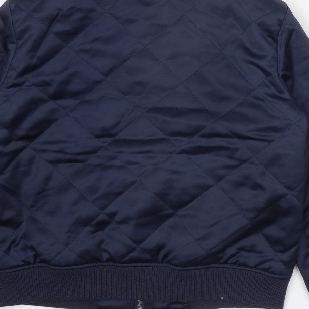 New Look Womens Blue Bomber Jacket Jacket Size 12 Zip