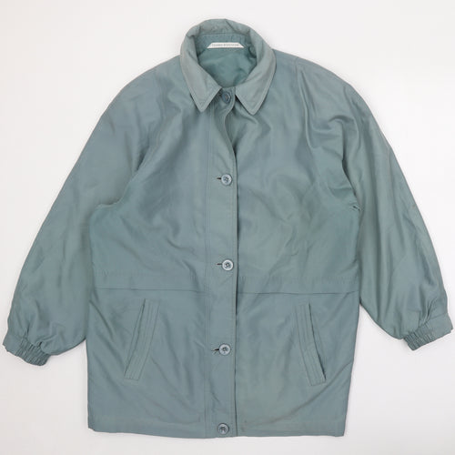 Marks and Spencer Womens Green Rain Coat Coat Size 14 Button