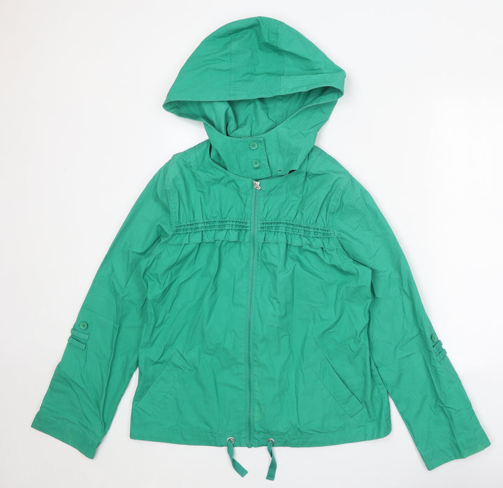 Marks and Spencer Womens Green Jacket Size 10 Zip