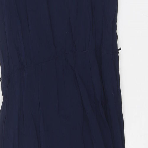 Oasis Womens Blue Viscose Pencil Dress Size 8 Round Neck