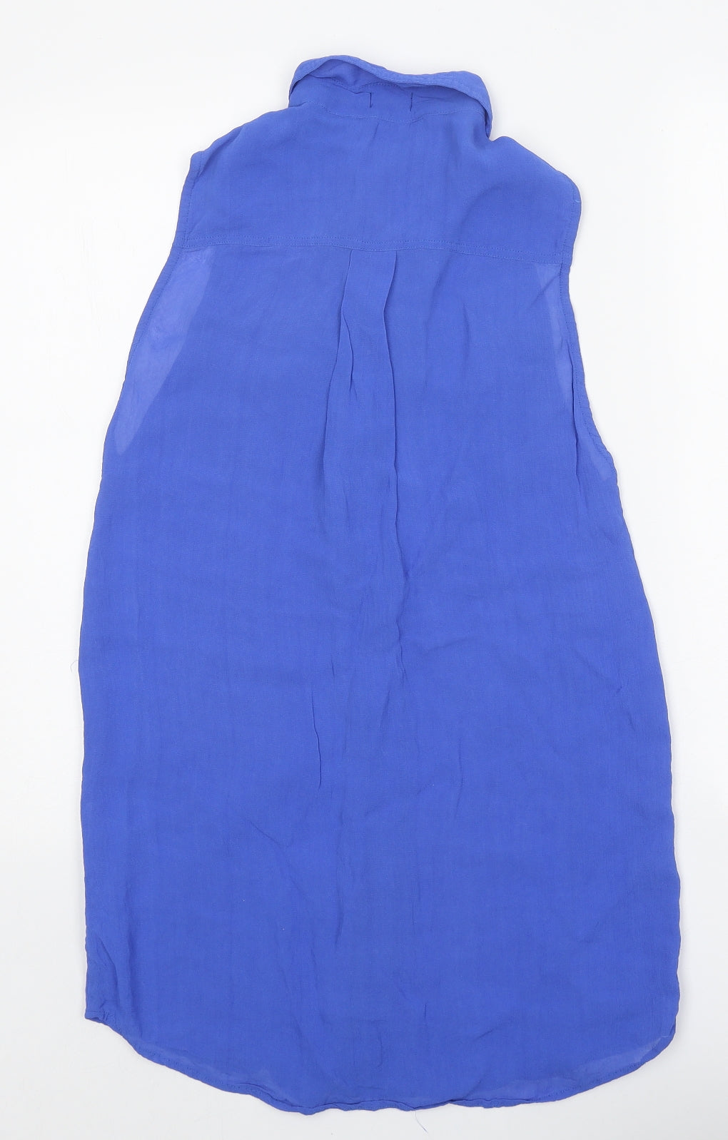 Motel Womens Blue Polyester Shirt Dress Size S Collared Button