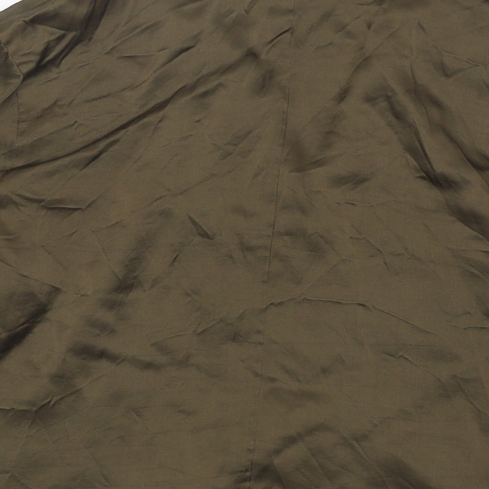 Kitri Womens Green Viscose Cropped Button-Up Size 8 Collared