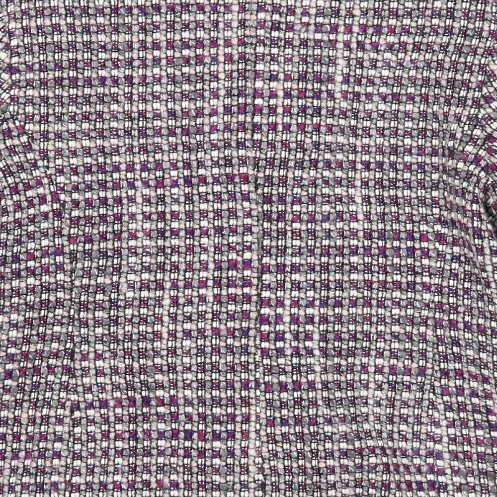 Eastex Womens Purple Geometric Jacket Blazer Size 10 Button