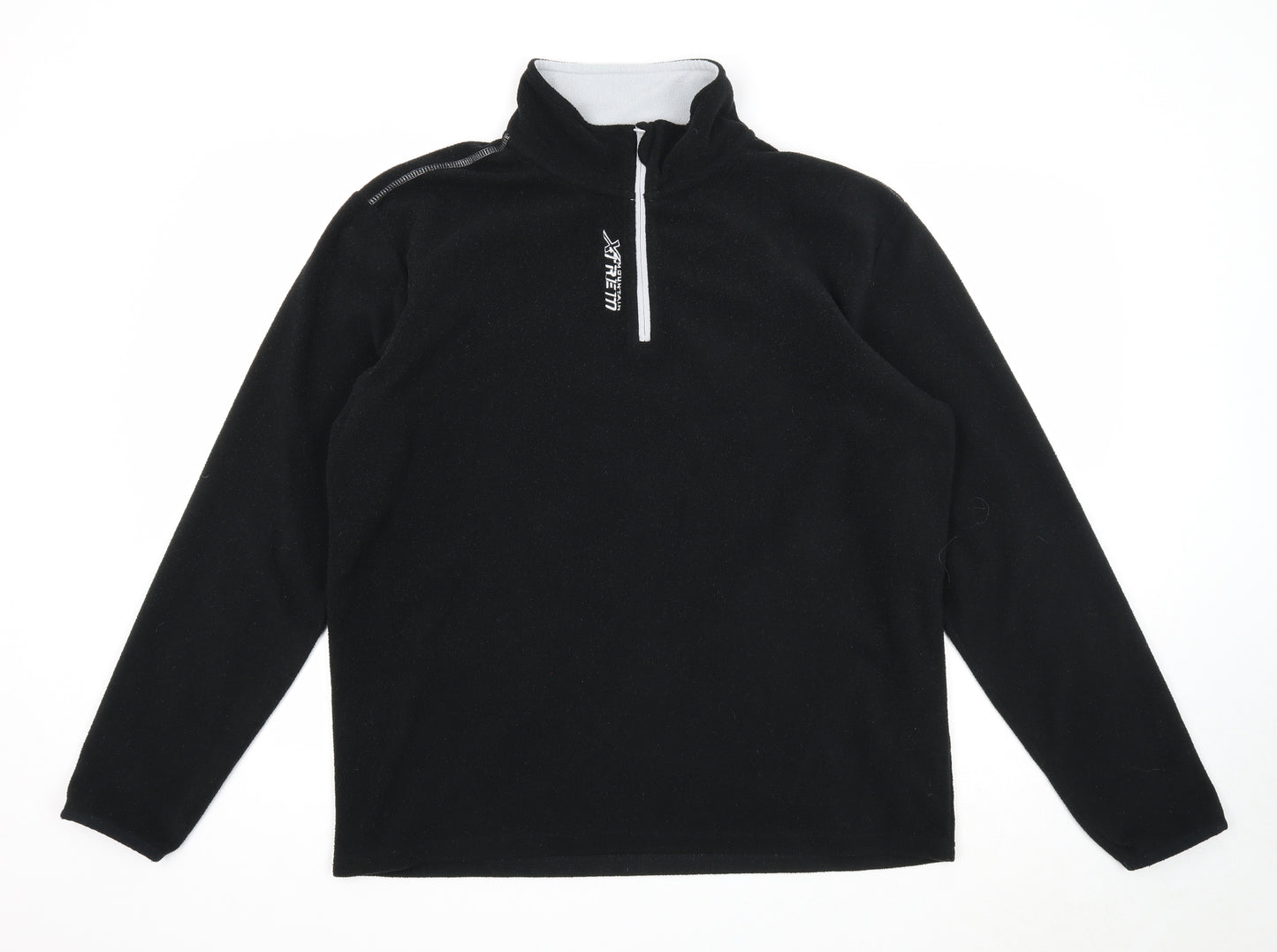 Atlas Mens Black Polyester Pullover Sweatshirt Size XL