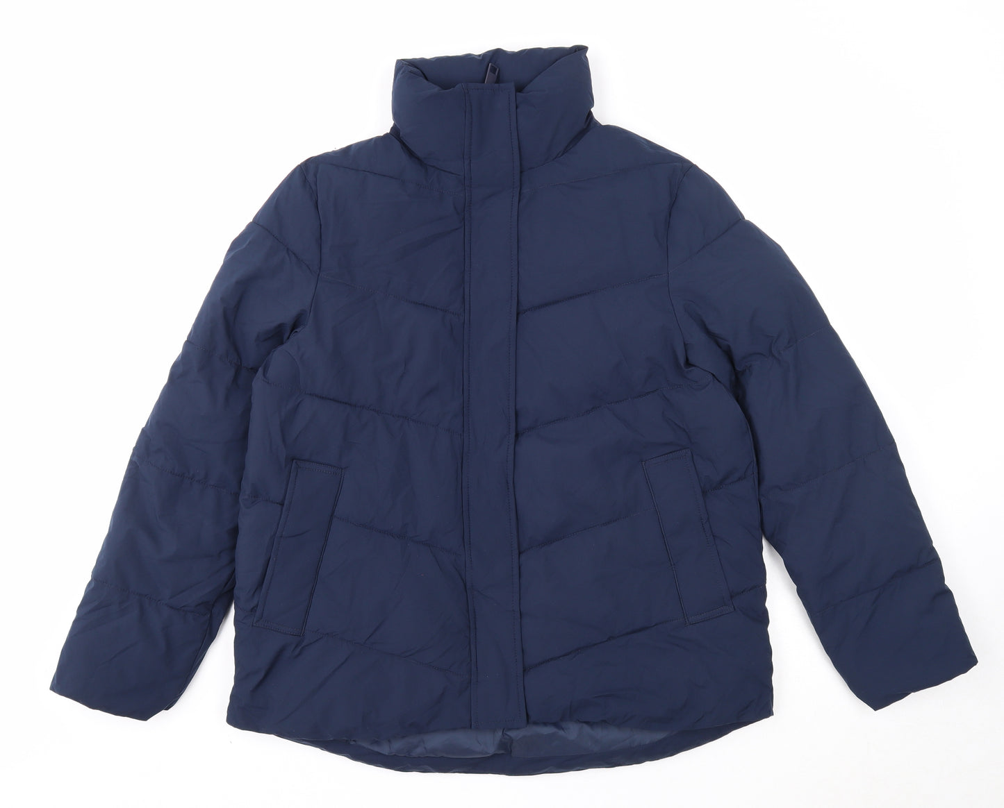 Marks and Spencer Womens Blue Puffer Jacket Jacket Size 12 Zip