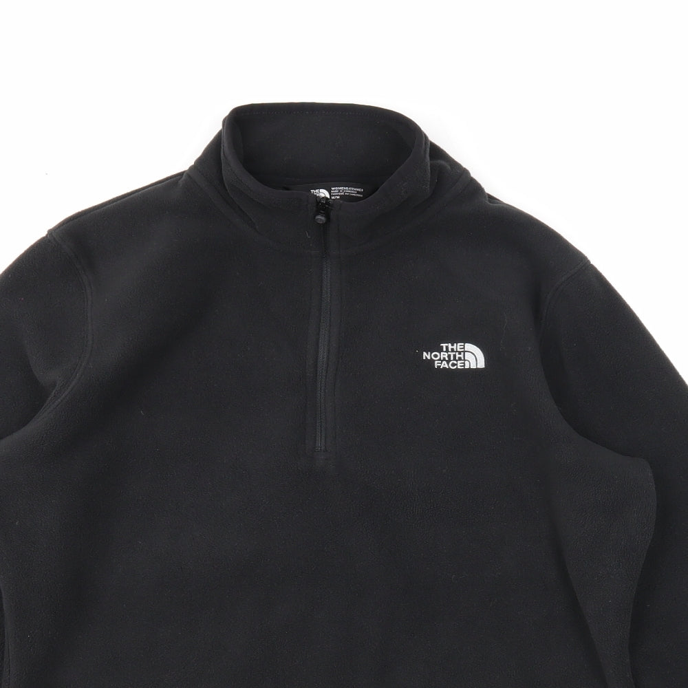 The North Face Womens Black Polyester Pullover Sweatshirt Size M Zip
