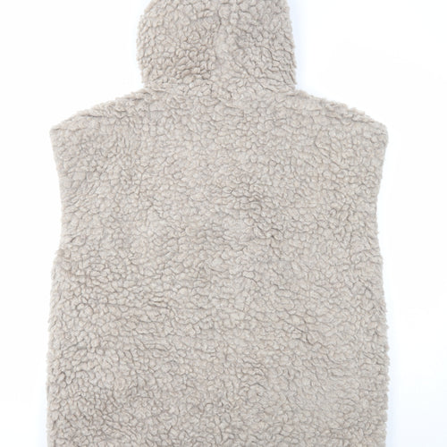 Preworn Womens Beige Gilet Jacket One Size Zip - Sherpa