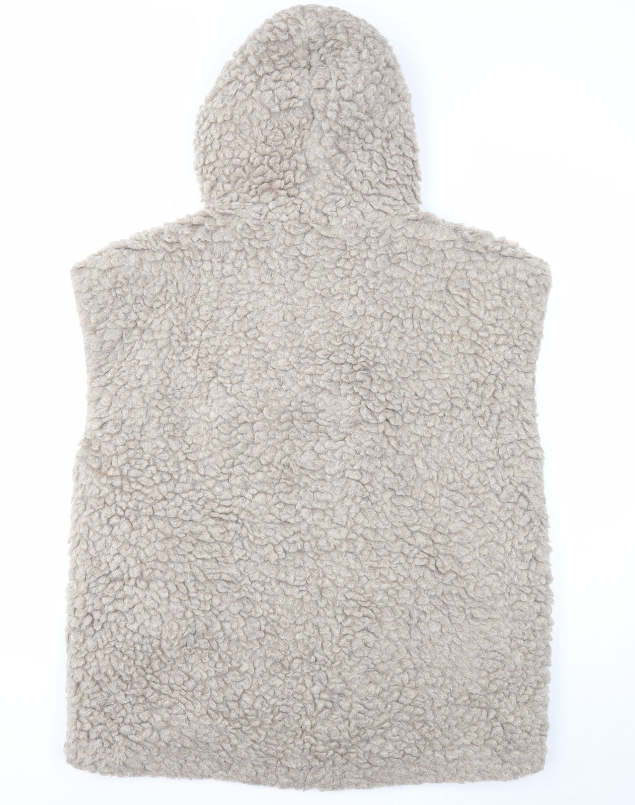 Preworn Womens Beige Gilet Jacket One Size Zip - Sherpa