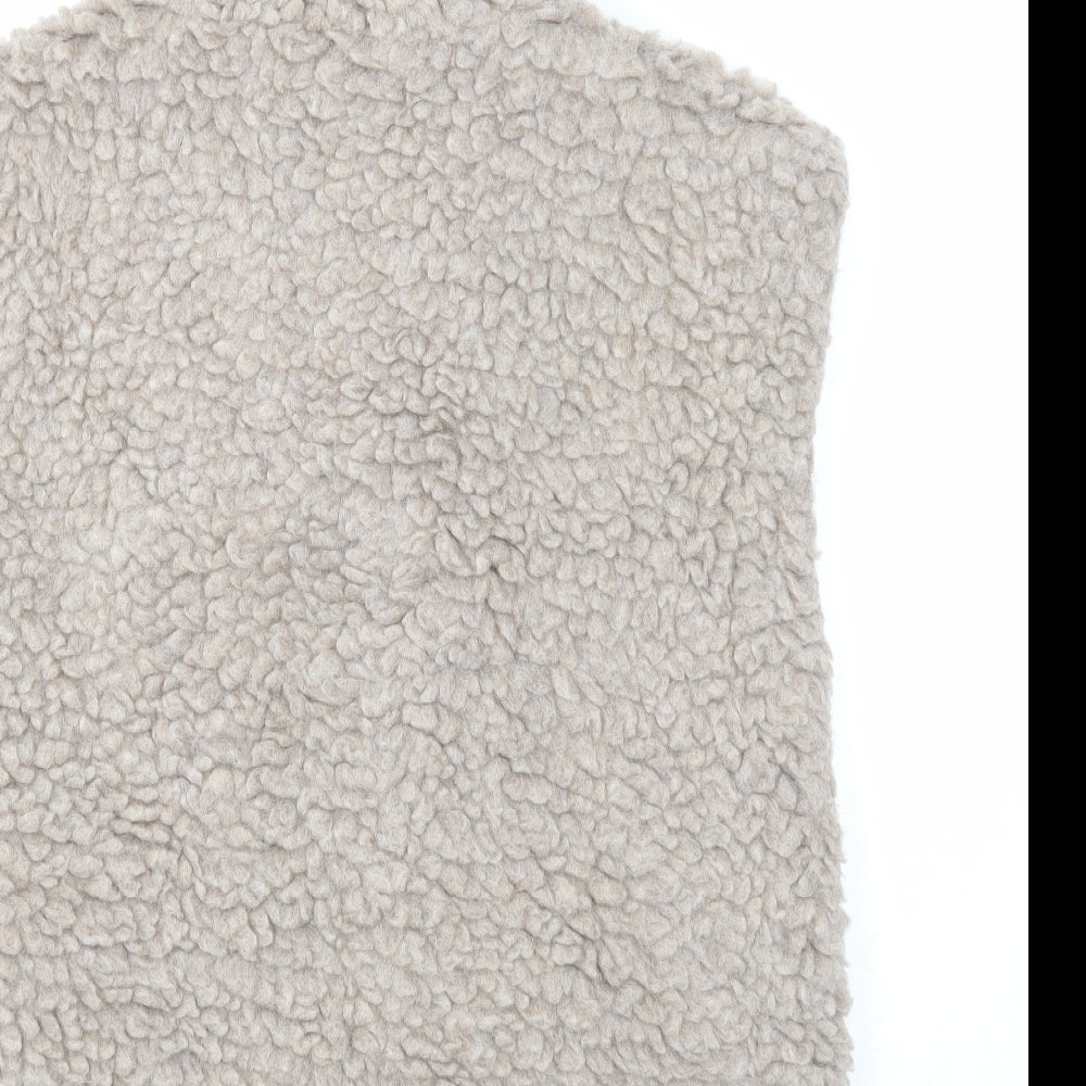 Preworn Womens Beige Gilet Jacket One Size Zip - Sherpa