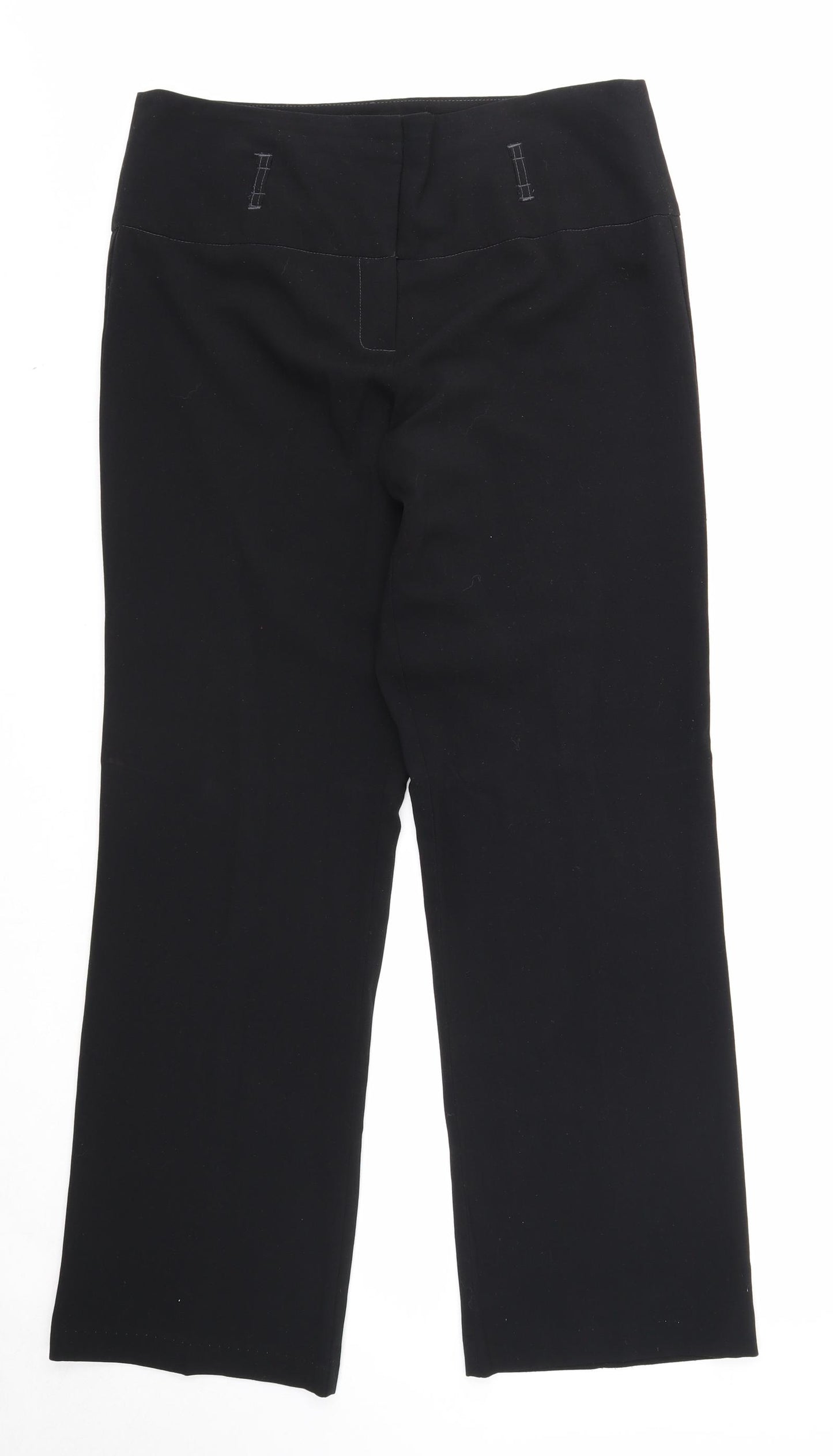 George Womens Black Polyester Trousers Size 14 Regular Zip