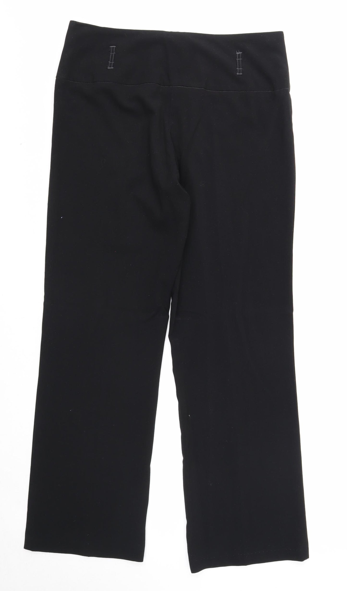 George Womens Black Polyester Trousers Size 14 Regular Zip