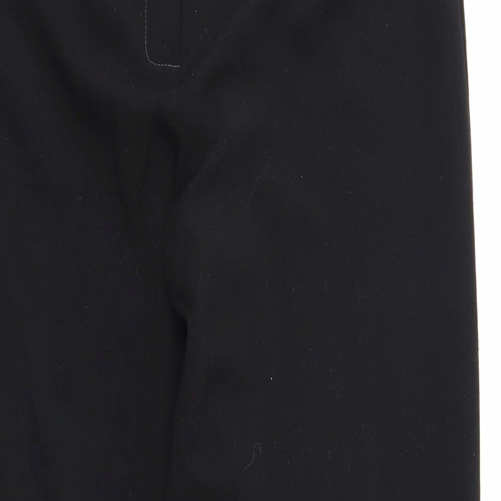 George Womens Black Polyester Trousers Size 14 Regular Zip