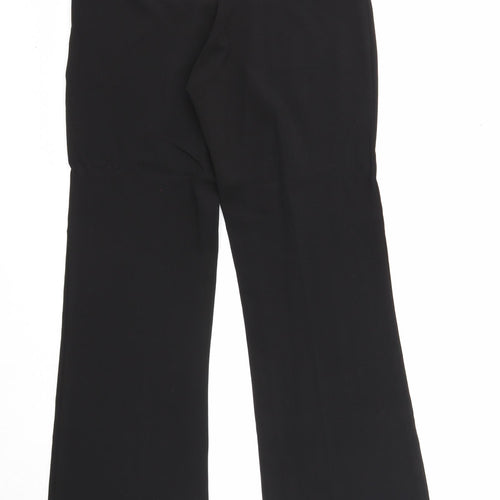 Ethel Austin Womens Black Polyester Trousers Size 12 Regular Zip
