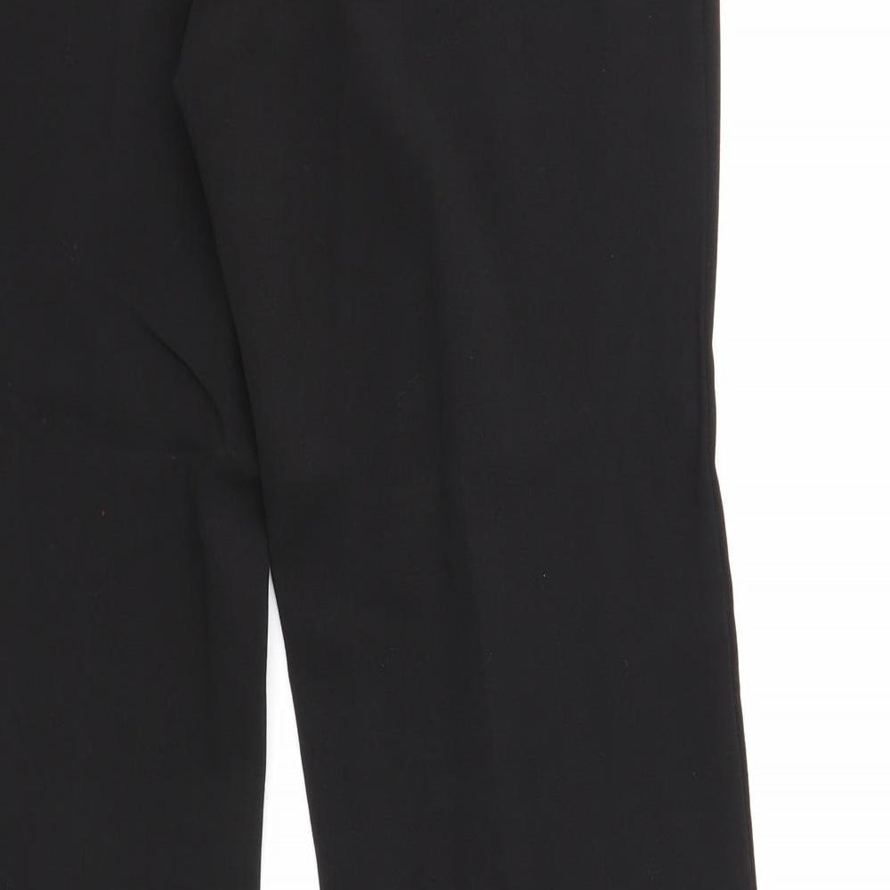 Ethel Austin Womens Black Polyester Trousers Size 12 Regular Zip