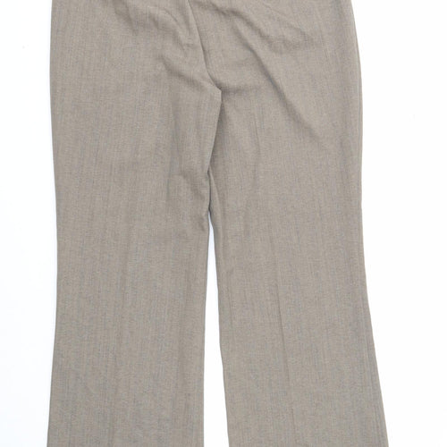 Bonmarché Womens Grey Geometric Polyester Trousers Size 14 Regular Zip