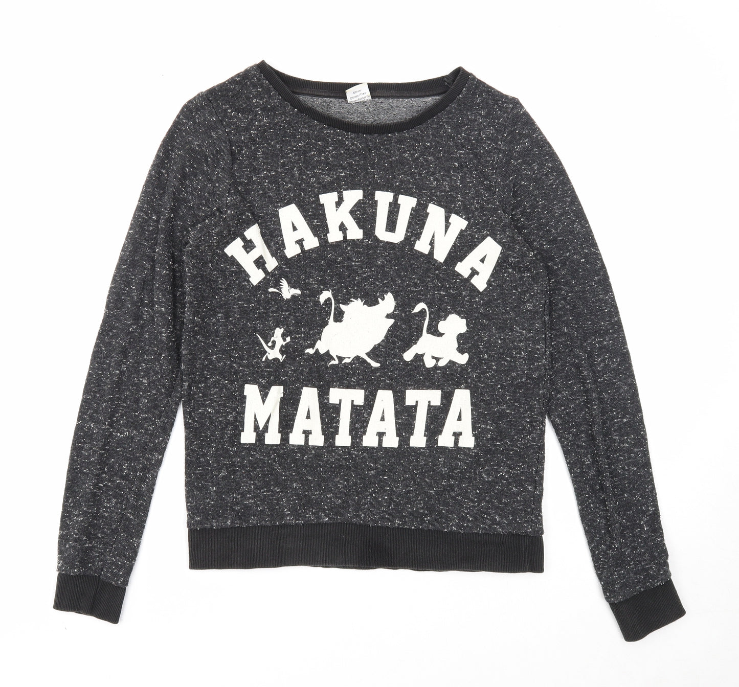 Atmosphere Womens Black Polyester Pullover Sweatshirt Size 8 Pullover - Hakuna Matata, The Lion King