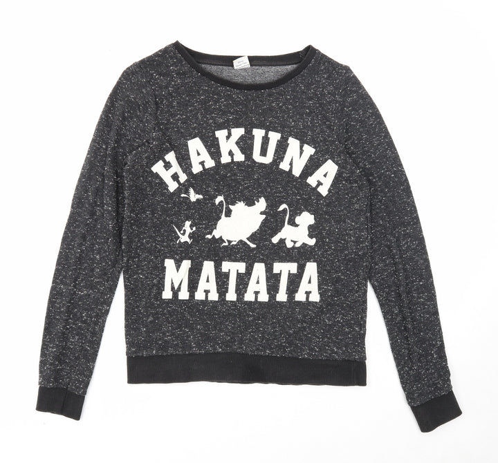 Atmosphere Womens Black Polyester Pullover Sweatshirt Size 8 Pullover - Hakuna Matata, The Lion King