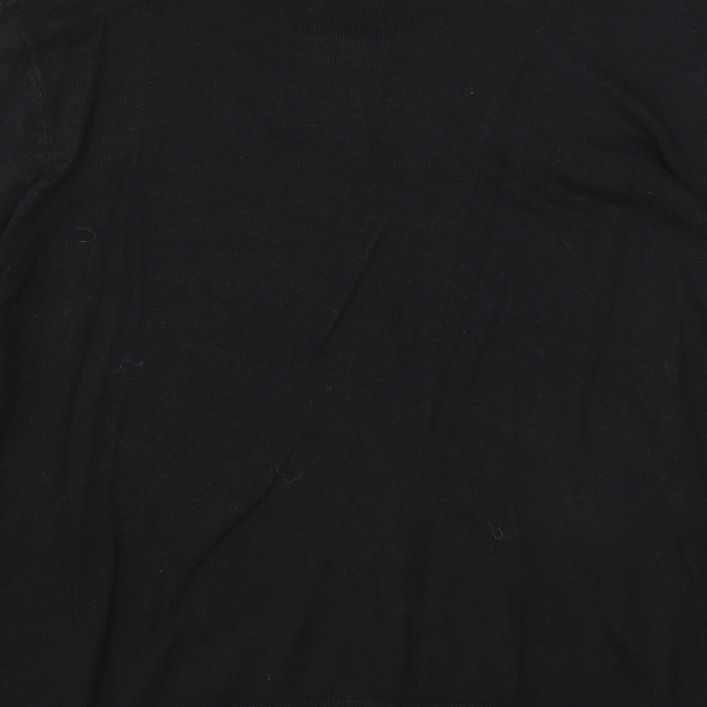 H&M Womens Black Round Neck Acrylic Cardigan Jumper Size M