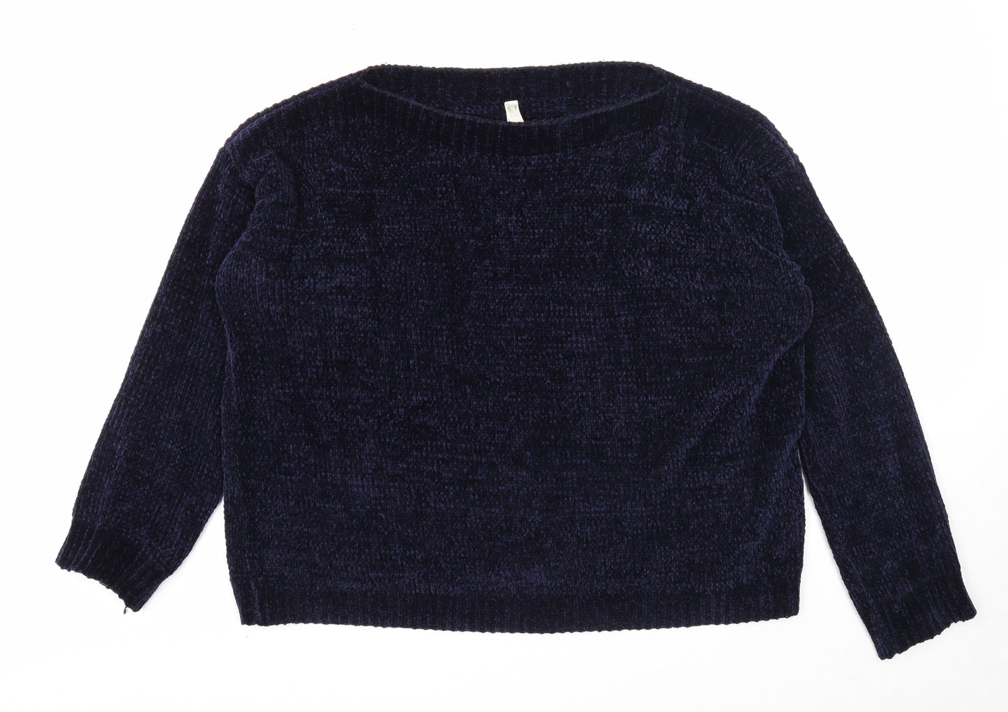 Stella Morgan Womens Blue Boat Neck Polyester Pullover Jumper Size 12