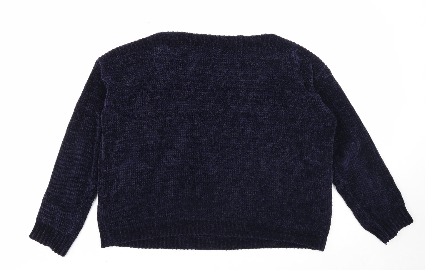 Stella Morgan Womens Blue Boat Neck Polyester Pullover Jumper Size 12