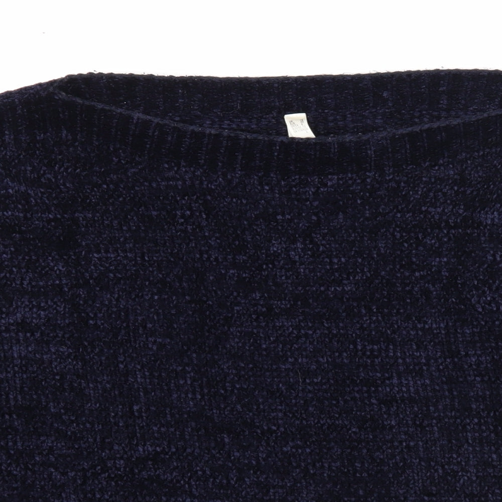Stella Morgan Womens Blue Boat Neck Polyester Pullover Jumper Size 12