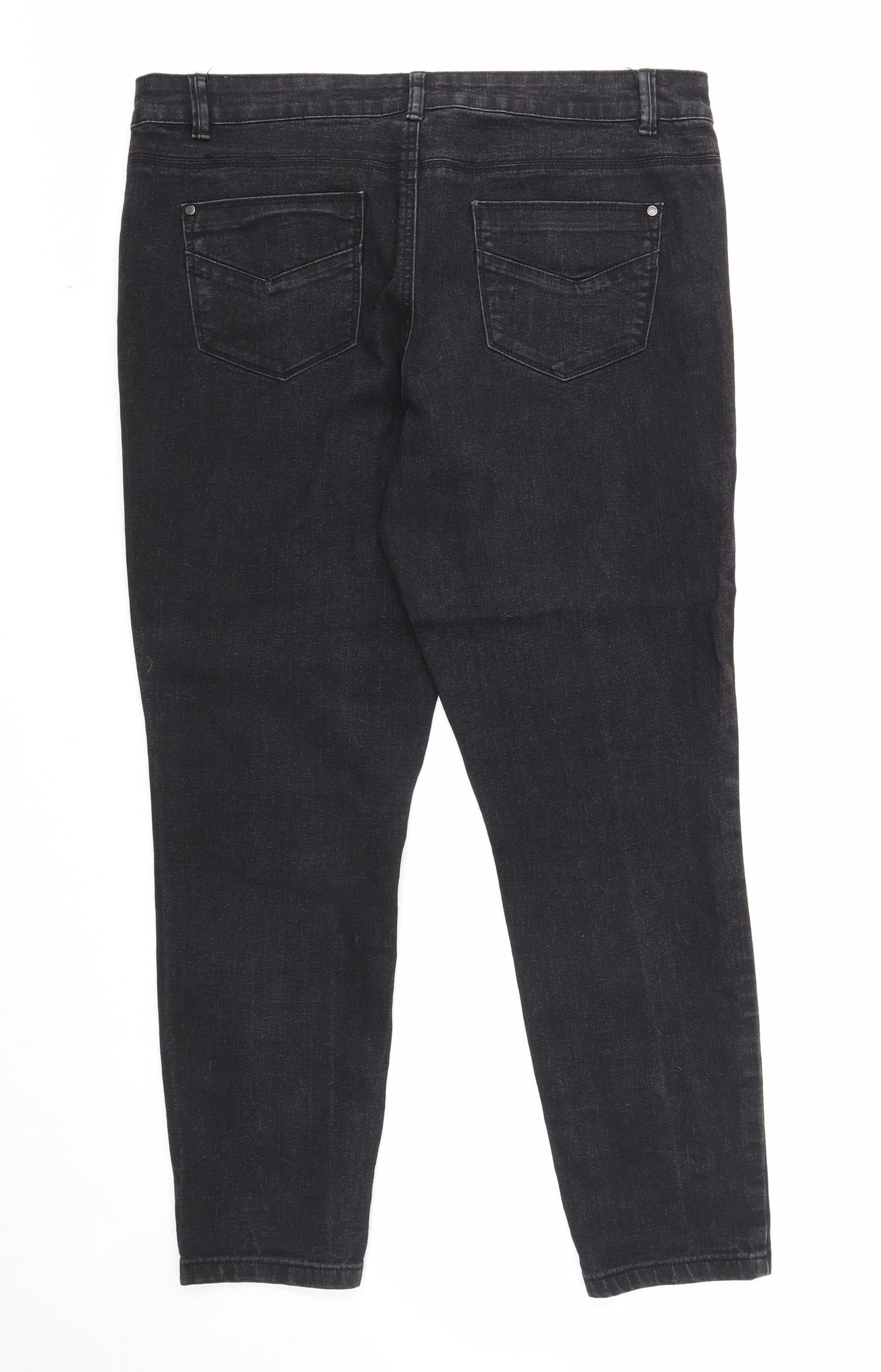 George Womens Black Cotton Skinny Jeans Size 14 Regular Zip