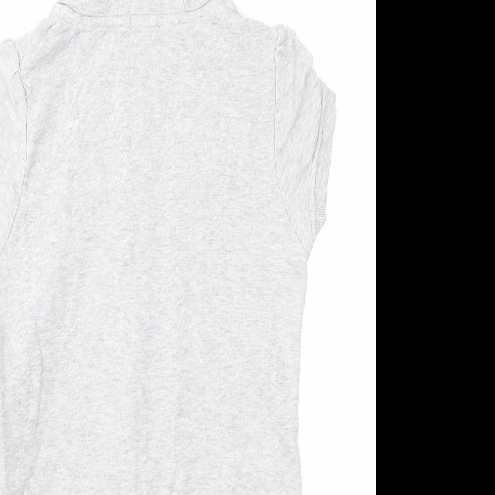 Marks and Spencer Girls Grey Cotton Full Zip Hoodie Size 11-12 Years Zip