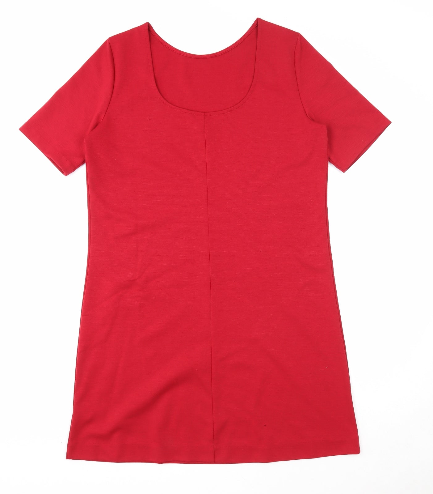 Preworn Womens Red Polyester A-Line Size M Round Neck Pullover