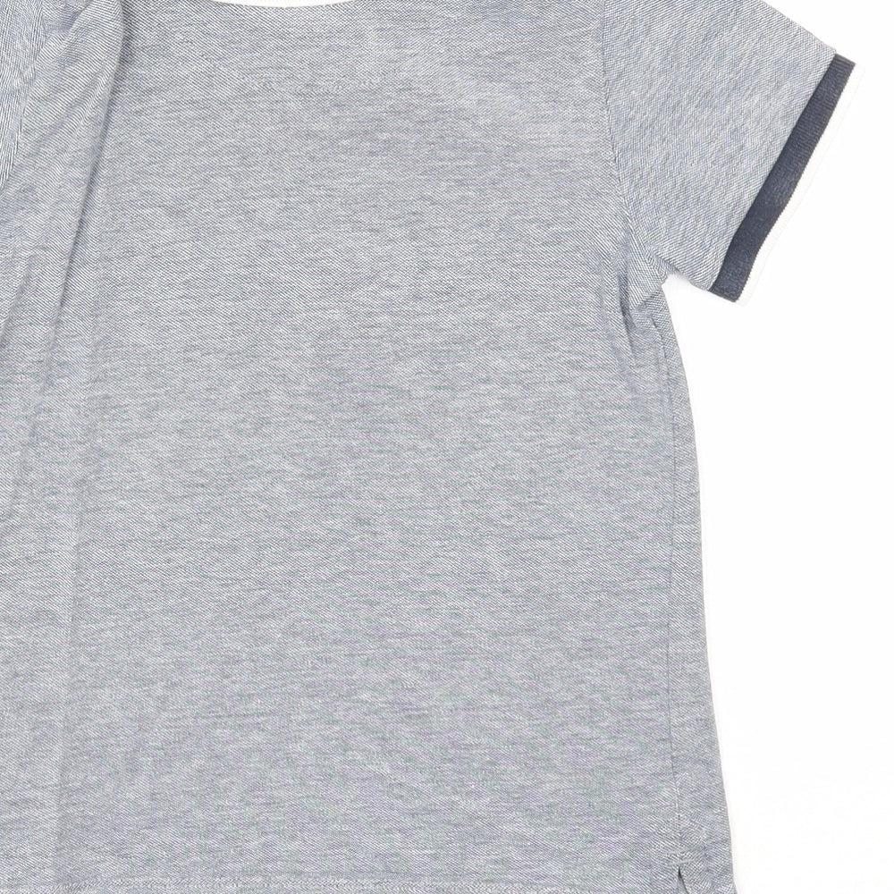 NEXT Boys Grey Cotton Basic Polo Size 6 Years Collared Zip