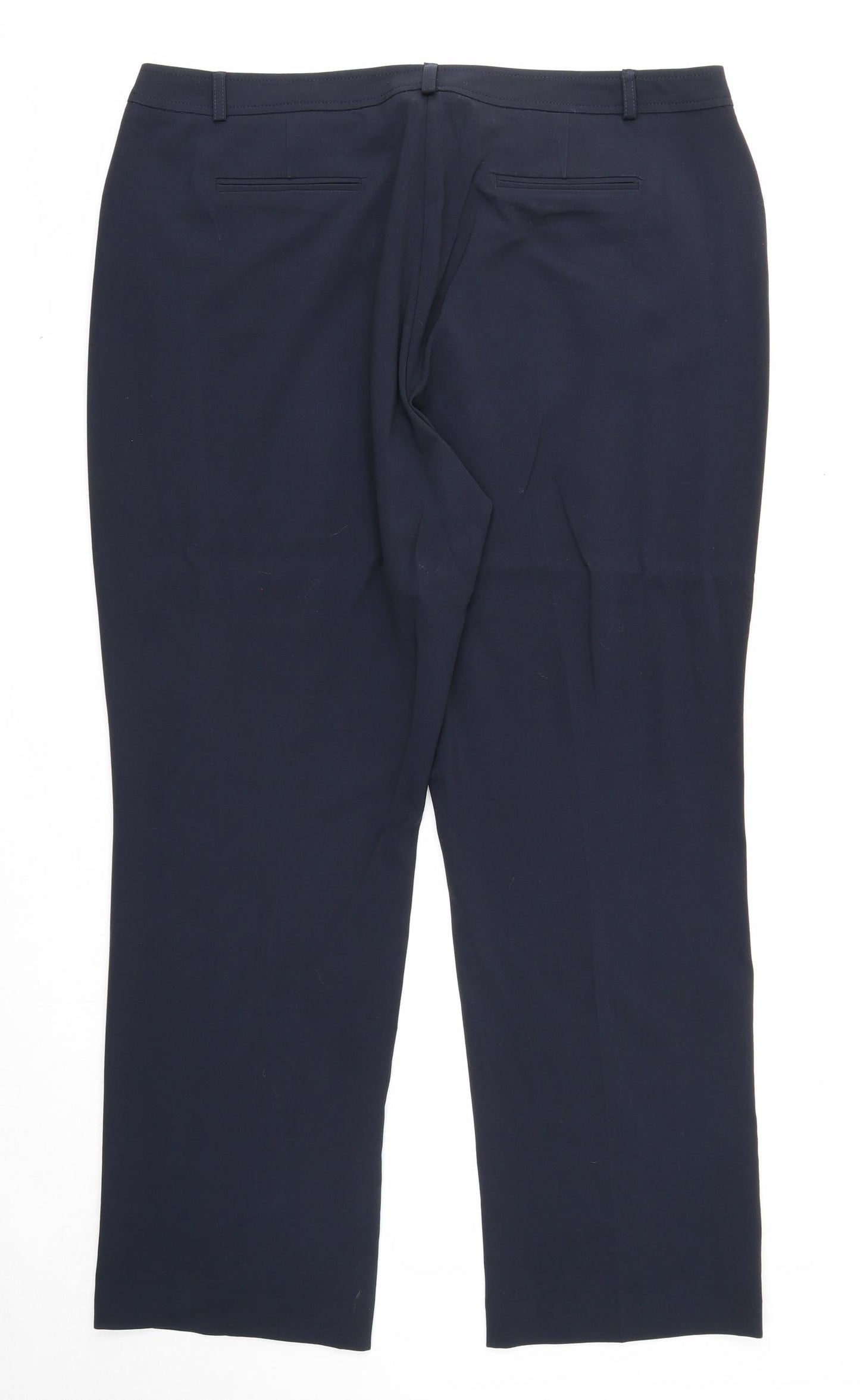 Label Be Womens Blue Polyester Trousers Size 20 Regular Zip