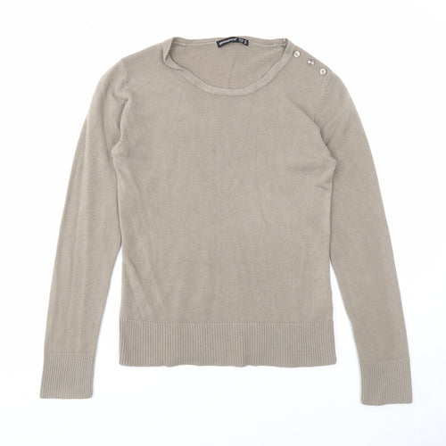 Atmosphere Womens Brown Scoop Neck Acrylic Pullover Jumper Size 12
