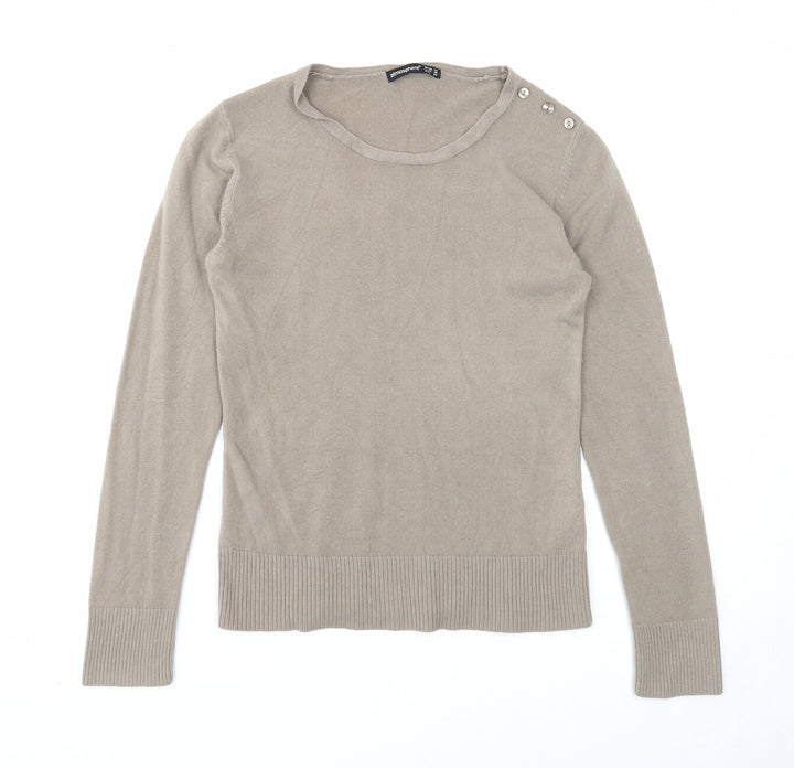 Atmosphere Womens Brown Scoop Neck Acrylic Pullover Jumper Size 12