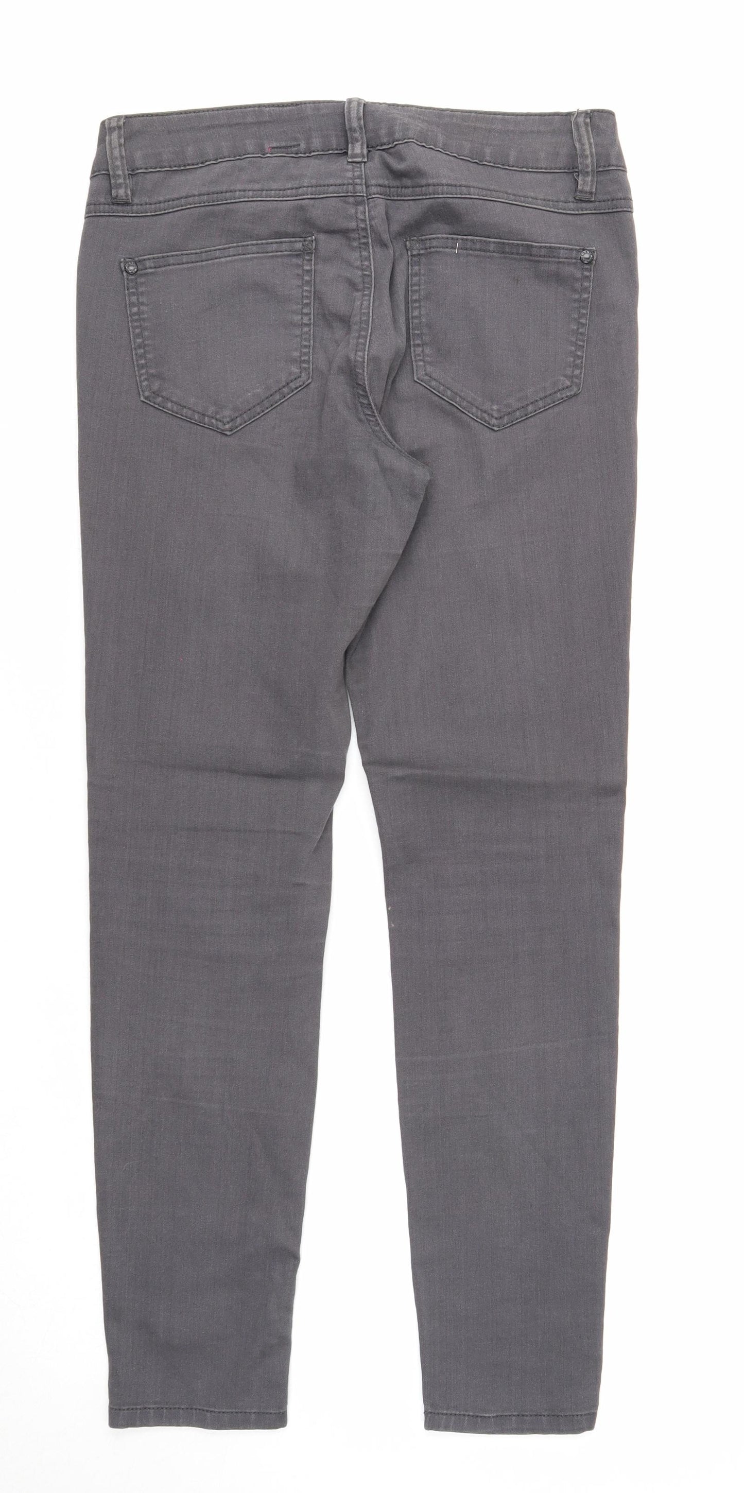 Yes Yes Womens Grey Cotton Skinny Jeans Size 10 Regular Zip
