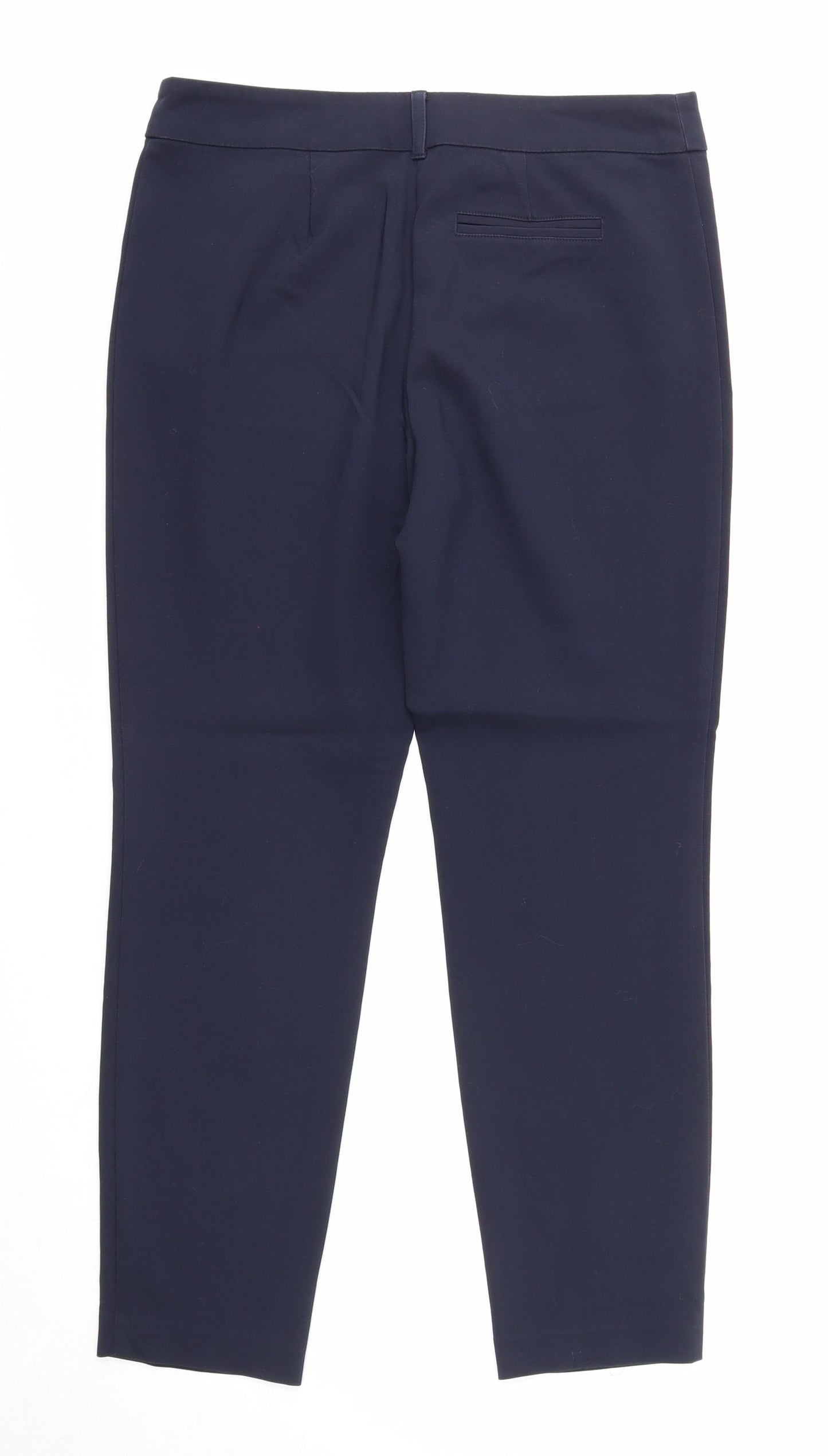 Papaya Womens Blue Cotton Trousers Size 10 Regular Zip