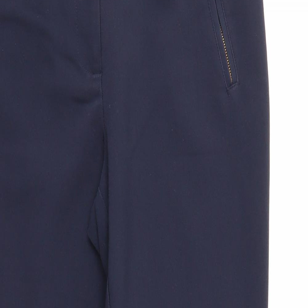 Papaya Womens Blue Cotton Trousers Size 10 Regular Zip