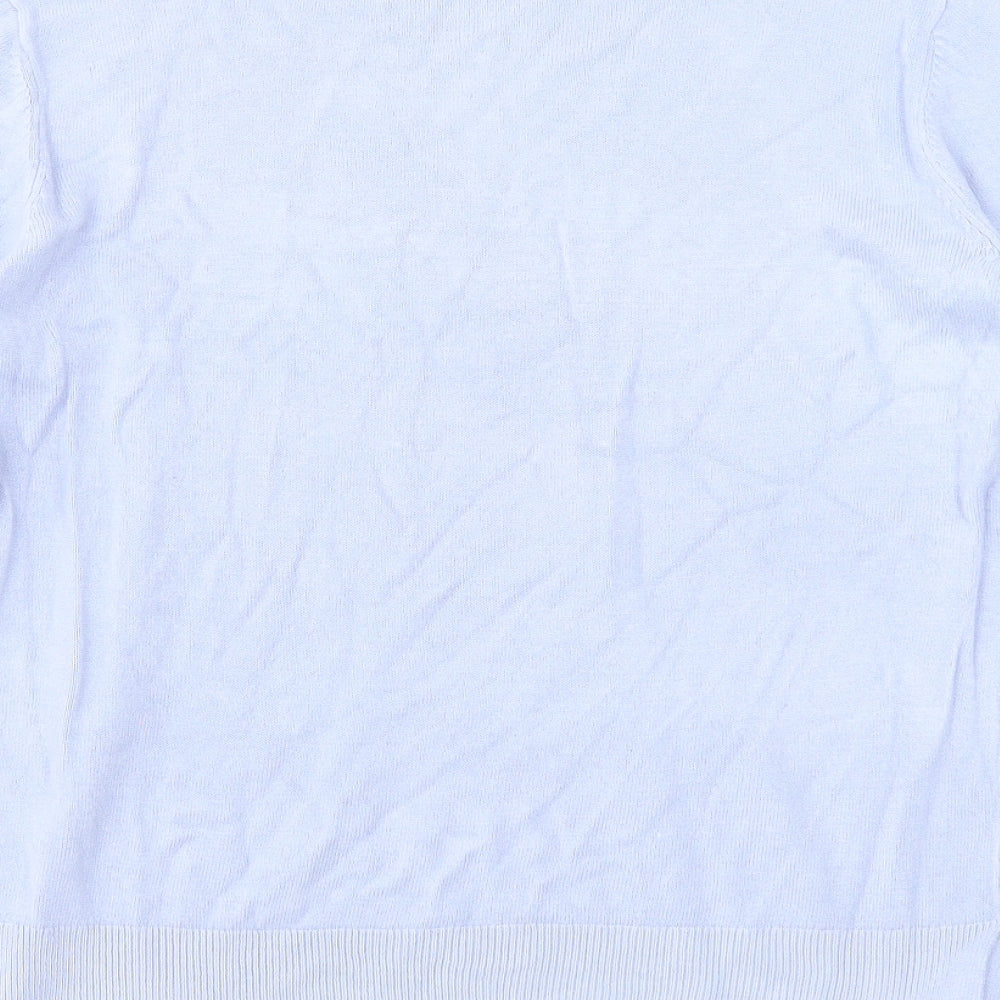 Marks and Spencer Womens Blue Round Neck Acrylic Pullover Jumper Size 12