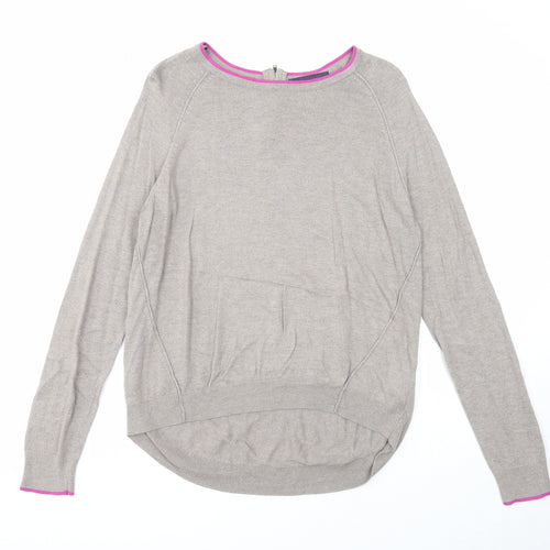 Marks and Spencer Womens Brown Scoop Neck Viscose Pullover Jumper Size 12