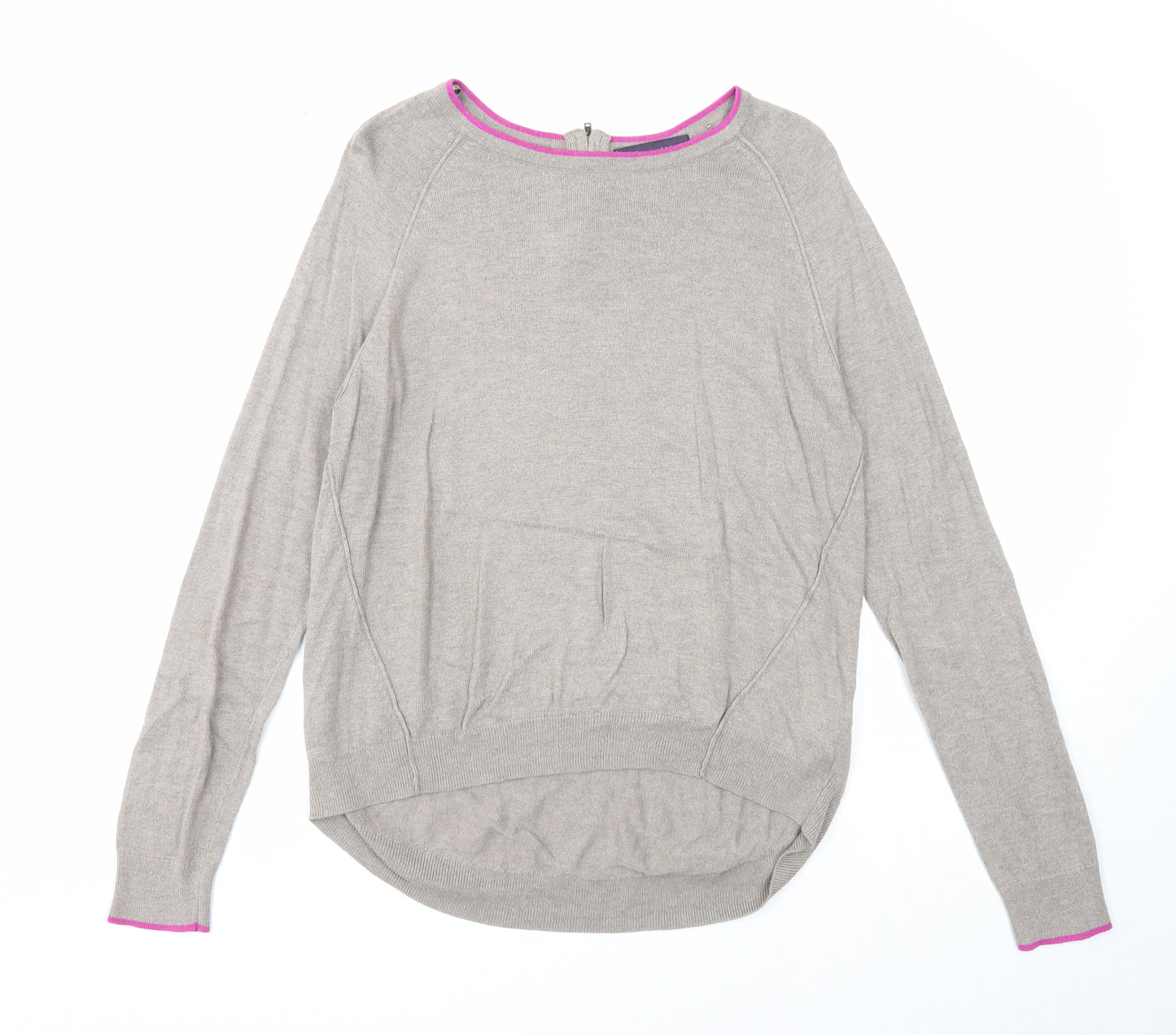Marks and Spencer Womens Brown Scoop Neck Viscose Pullover Jumper Size 12