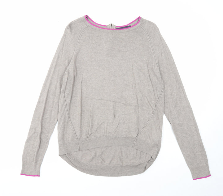 Marks and Spencer Womens Brown Scoop Neck Viscose Pullover Jumper Size 12