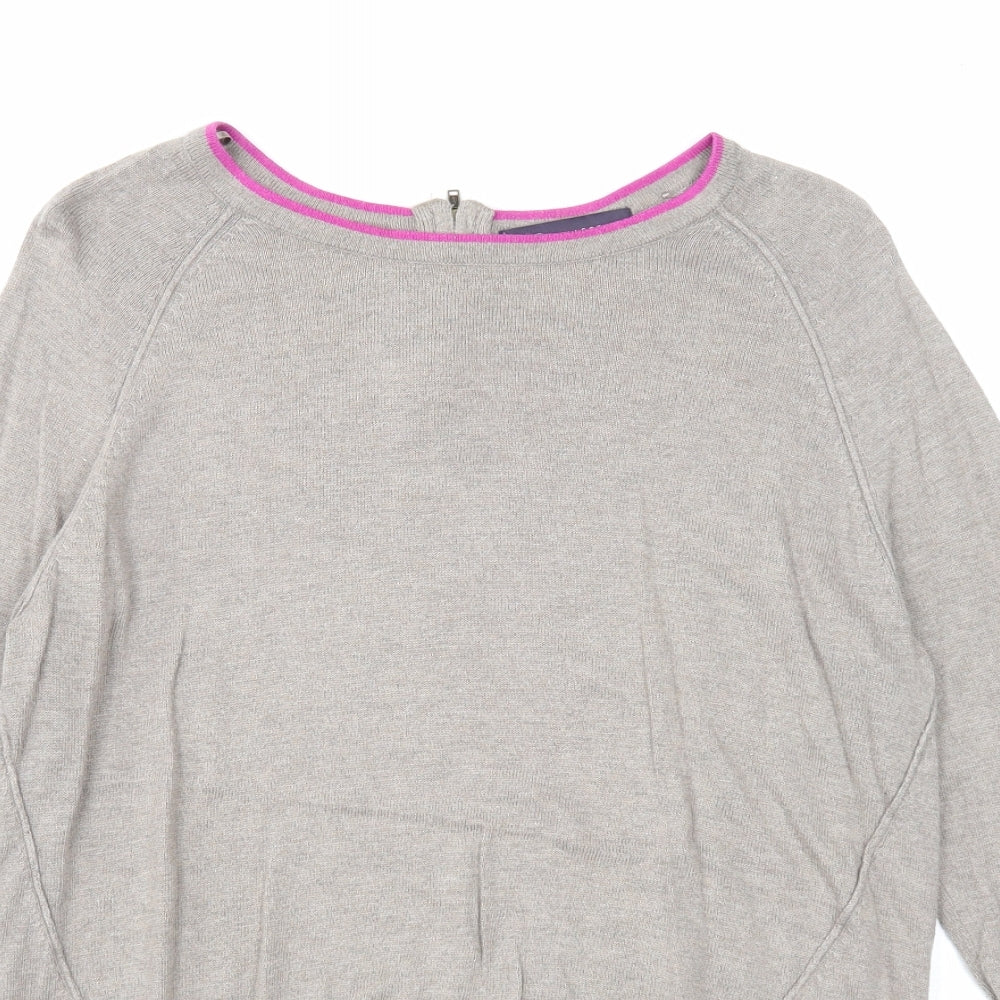 Marks and Spencer Womens Brown Scoop Neck Viscose Pullover Jumper Size 12