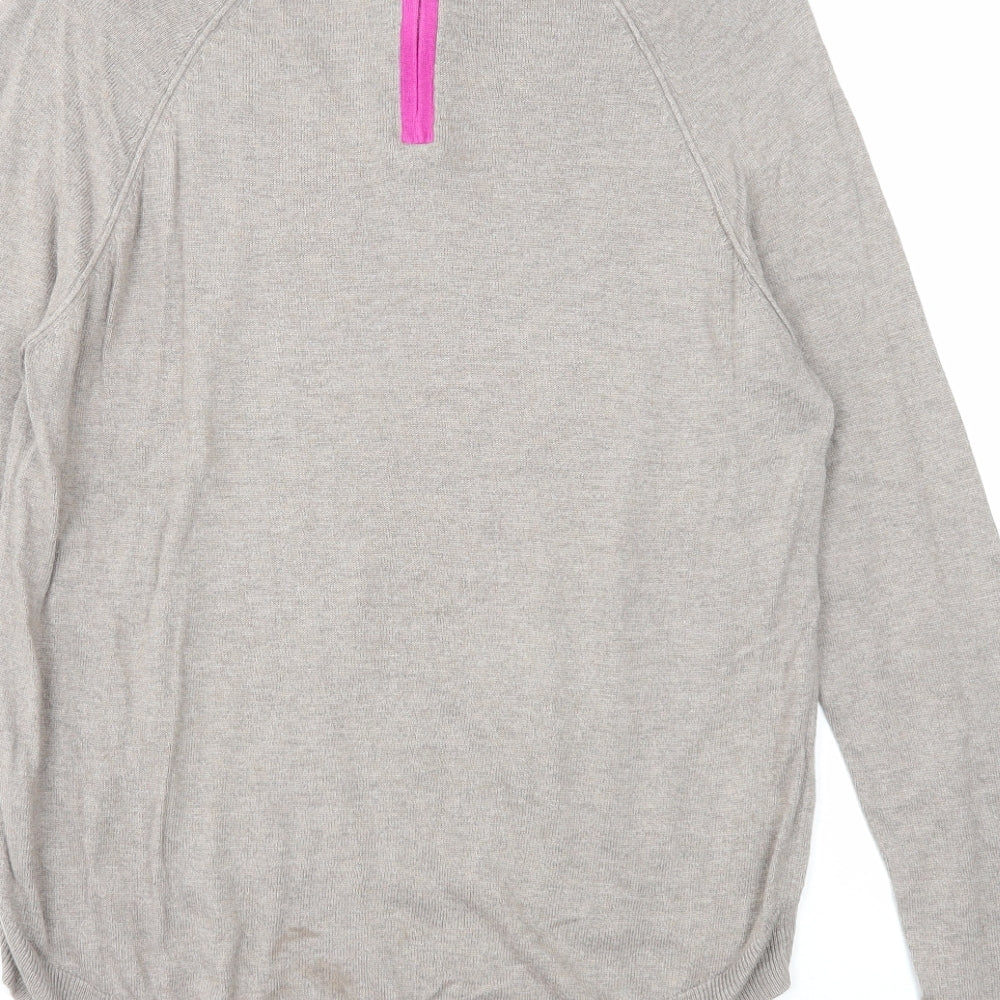 Marks and Spencer Womens Brown Scoop Neck Viscose Pullover Jumper Size 12
