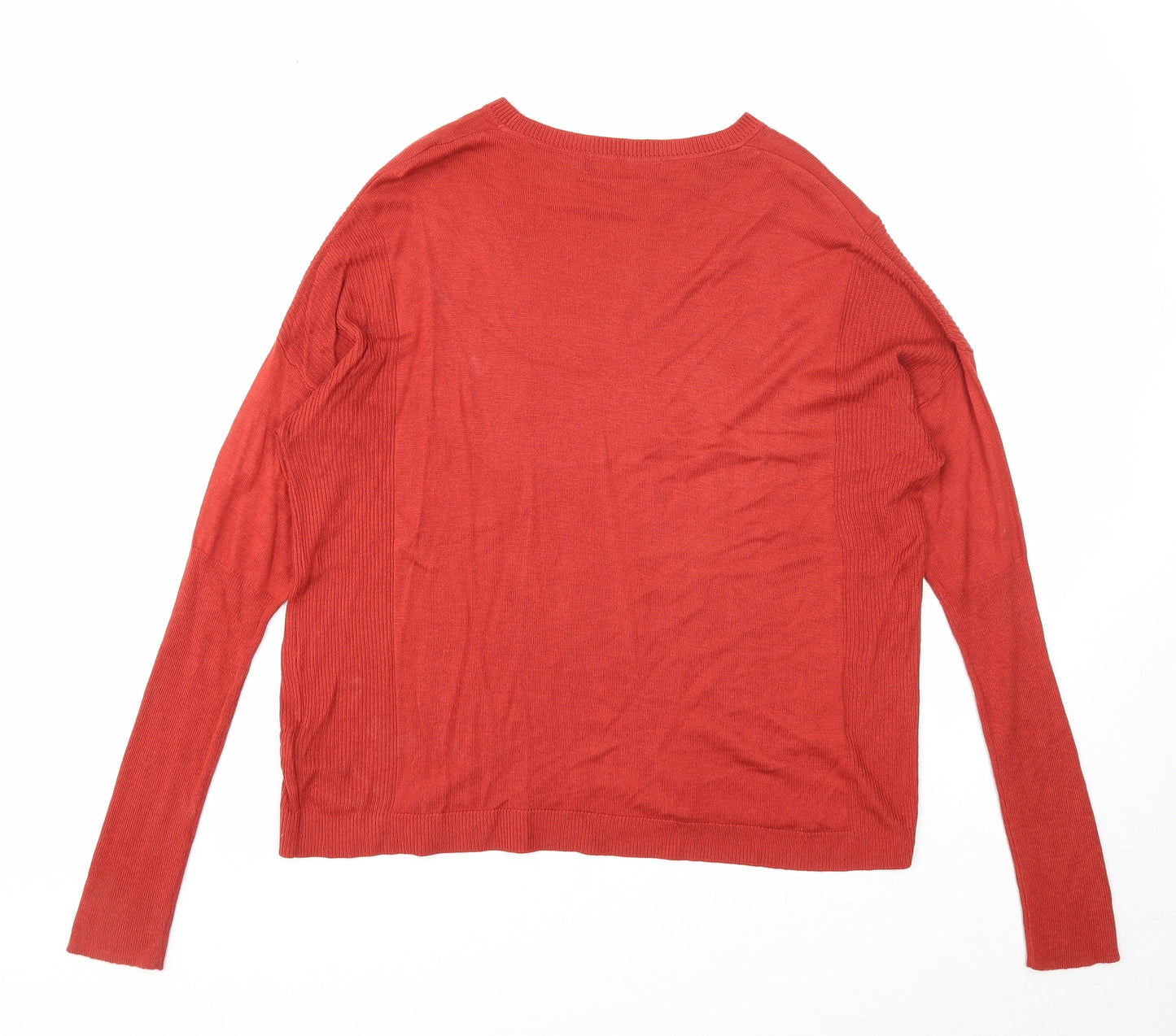 Marks and Spencer Womens Red Round Neck Acrylic Pullover Jumper Size 14