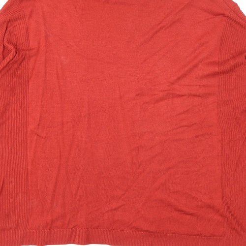 Marks and Spencer Womens Red Round Neck Acrylic Pullover Jumper Size 14