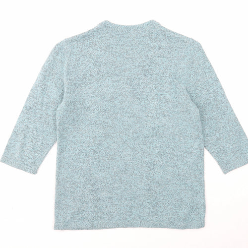 Damart Womens Blue V-Neck Polyamide Pullover Jumper Size 8