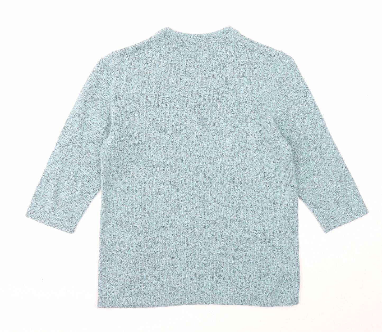 Damart Womens Blue V-Neck Polyamide Pullover Jumper Size 8